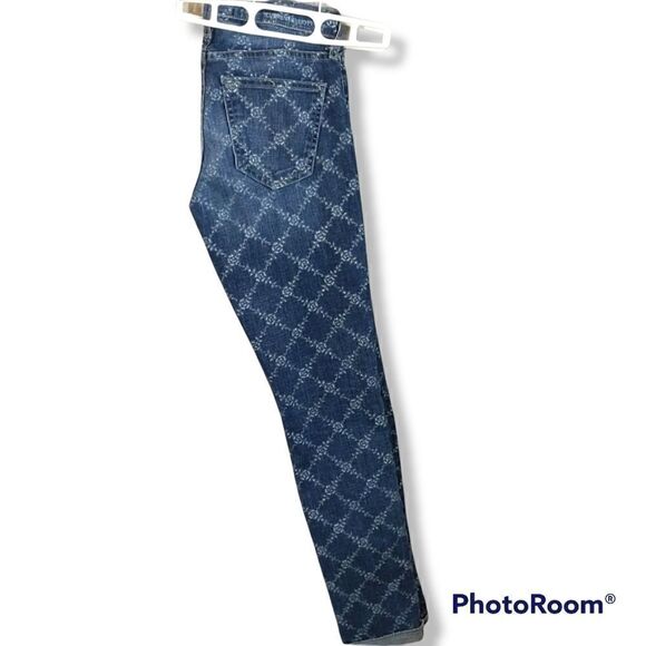 Current Elliott Rolled Skinny Jeans in Indigo Rose Lattice - Picture 10 of 12